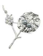Shein Silver Plated Pearl Flower Brooch