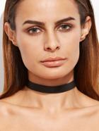 Shein Black Faux Leather Simple Choker Necklace