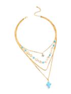 Shein Figure 8 And Cross Layered Pendant Necklace