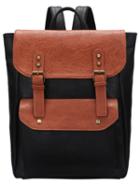 Shein Color Block Magnetic Pu Backpacks