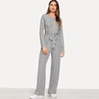 Shein Self Belted Ribbed Jumpsuit