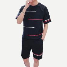 Shein Men Geometric Print Tee With Shorts
