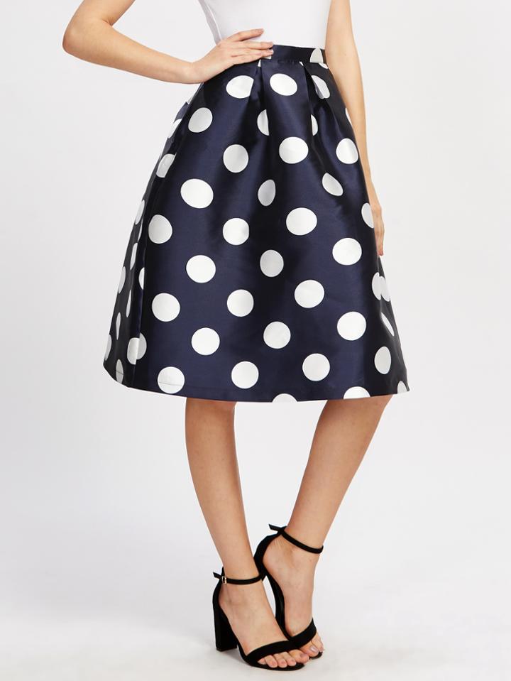Shein Polka Dot Box Pleated Volume Skirts