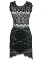 Rosewe Classic Round Neck Sleeveless Black Tight Dress For Woman
