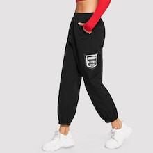 Shein Elastic Waist Letter Pants
