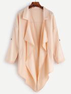 Shein Apricot Drop Shoulder Roll Tab Sleeve Coat