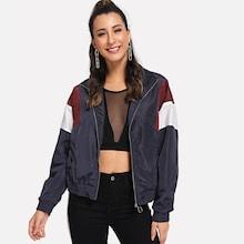 Shein Cut-and-sew Zip Up Windbreaker Jacket