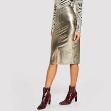 Shein Split Hem Metallic Skirt
