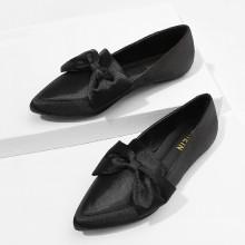Shein Bow Decorated Satin Flats