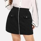 Shein Plus Zip-up Corduroy Skirt