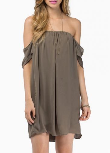 Rosewe Graceful Boat Neck Open Back Summer Chiffon Dress