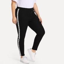 Shein Plus Letter Ribbon Jeans