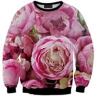 Shein 3d Digital Printing Hedging Sweatshirts Pink Flowers