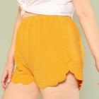 Shein Plus Scalloped Edge Textured Shorts