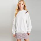 Shein Cold Shoulder Eyelet Detail Sweatshirt