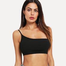 Shein One Shoulder Rib Knit Crop Top