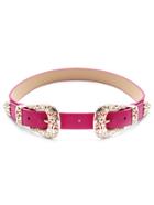 Shein Hot Pink Double Buckle Faux Leather Belt