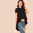 Shein Solid High Low Tee