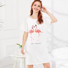 Shein Flamingo Print Night Dress