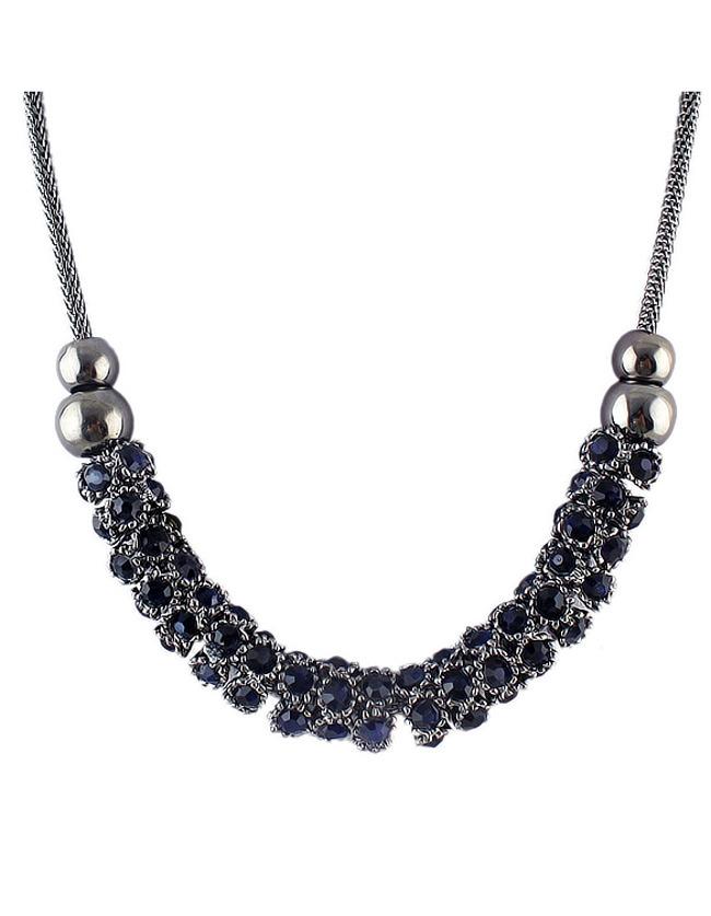 Shein Blue Rhinestone Beads Necklace