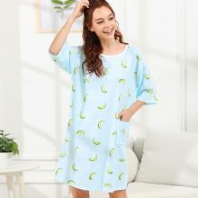 Shein Fruit Print Striped Night Dress