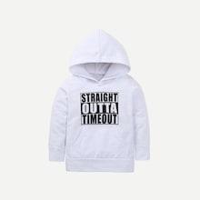 Shein Toddler Boys Letter Print Hooded Sweatshirt