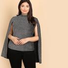 Shein Plus Mock-neck Glitter Cape Top