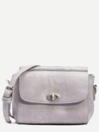 Shein Grey Turnlock Closure Structured Flap Bag
