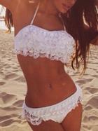 Shein White Lace Bikini