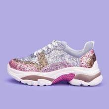 Shein Lace-up Glitter Sneakers