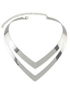 Shein Silver Two Layers Statement Collar Necklace