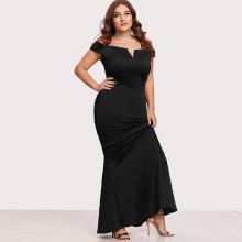 Shein Plus Off Shoulder Zip Back Maxi Dress