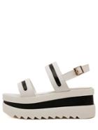 Shein White Lug Sole Open Toe Wedge Sandals
