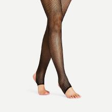 Shein Mesh Design Stirrup Tights