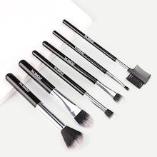 Shein Two Tone Handle Makeup Brushes 6pcs With Pouch