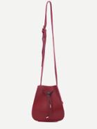 Shein Red Faux Leather Drawstring Bucket Bag
