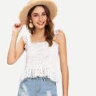 Shein Frilled Shirred Panel Crop Top