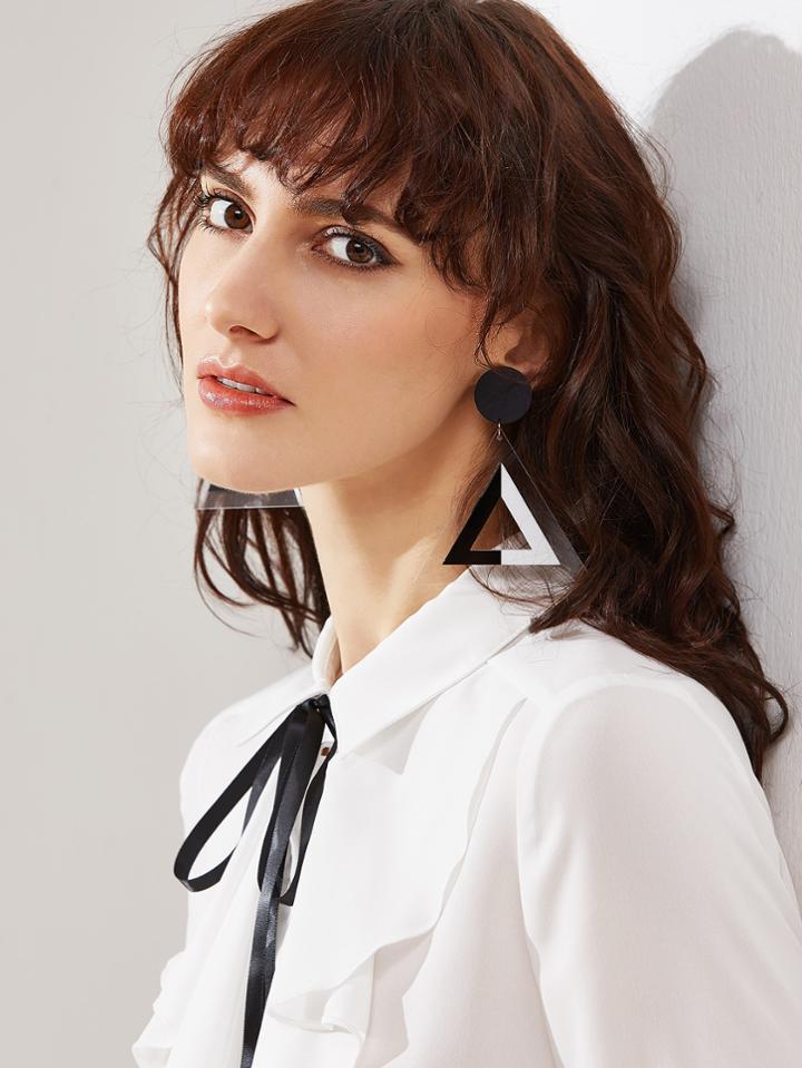 Shein Black Triangle Shape Simple Earrings