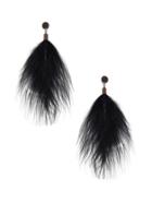 Shein Black Feather Design Drop Earrings