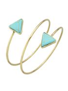 Shein Antique New Imitation Turquoise Cuff Upper Arm Bracelet For Women