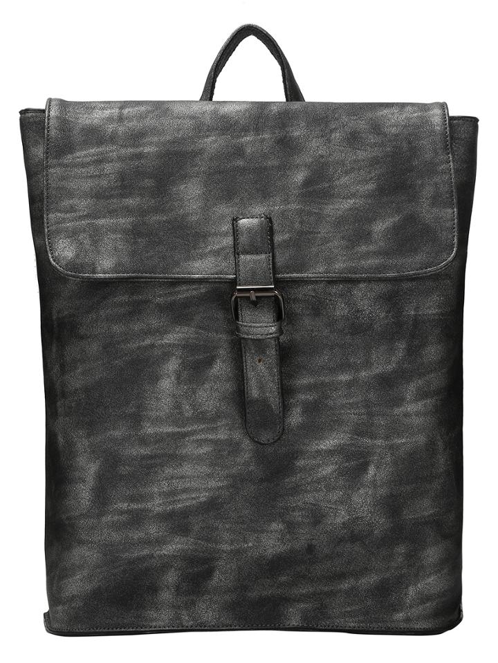Shein Grey Simple Buckle Pu Backpack