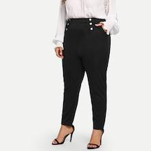Shein Plus Button Front Peg Leg Pants