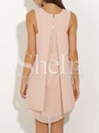 Shein Pink Sleeveless Round Neck Dress