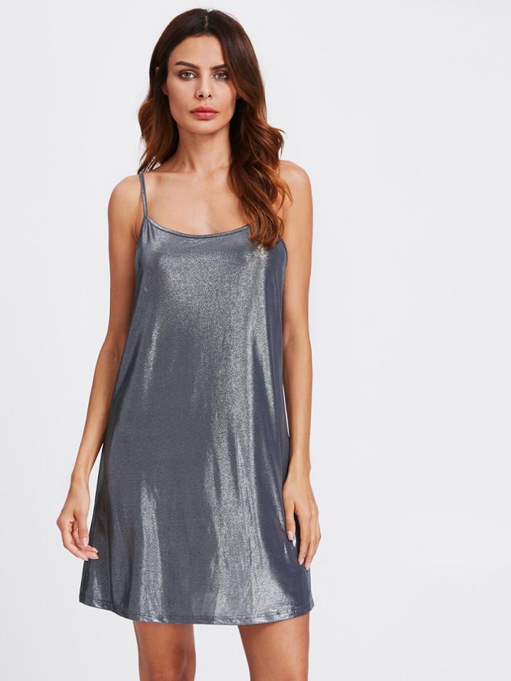 Shein Metallic Glitter Slip Dress