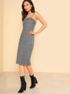 Shein Plaid Form Fitted Cami Dress