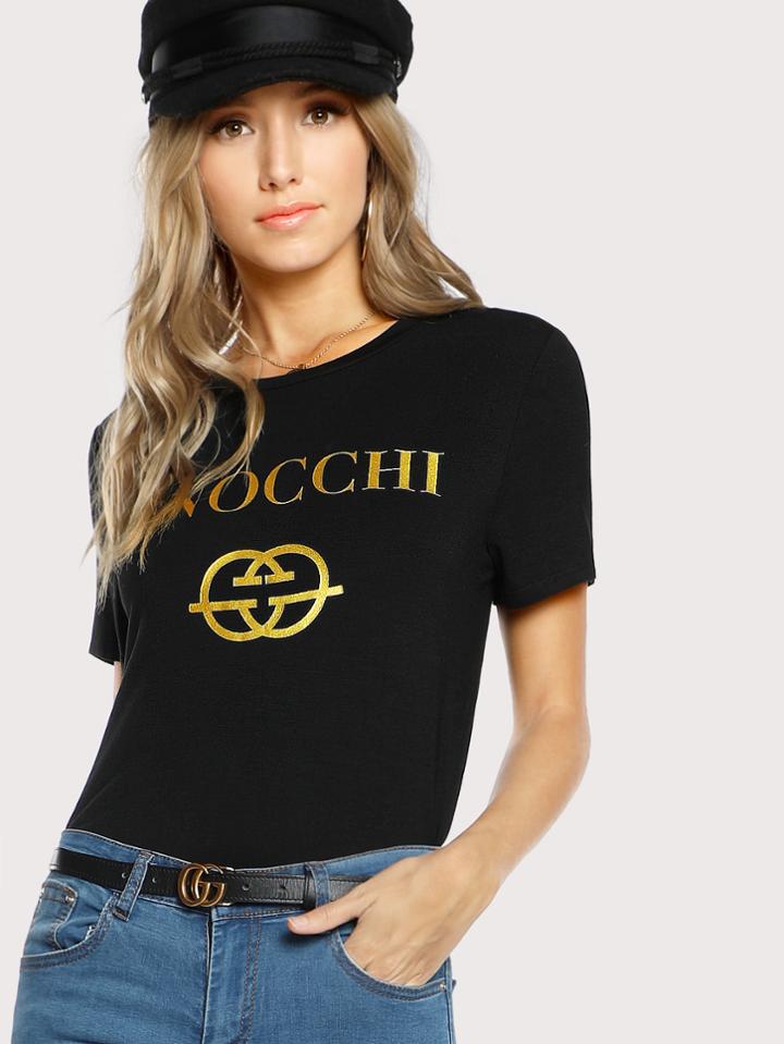 Shein Short Sleeve Graphic Tee