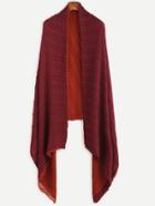 Shein Red Beaded Ribbed Long Shawl Scarf