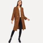 Shein Solid Double Breasted Long Coat