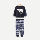 Shein Boys Polar Bear Print Blouse With Pants