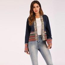 Shein Tribal Pattern Drop Shoulder Jacket